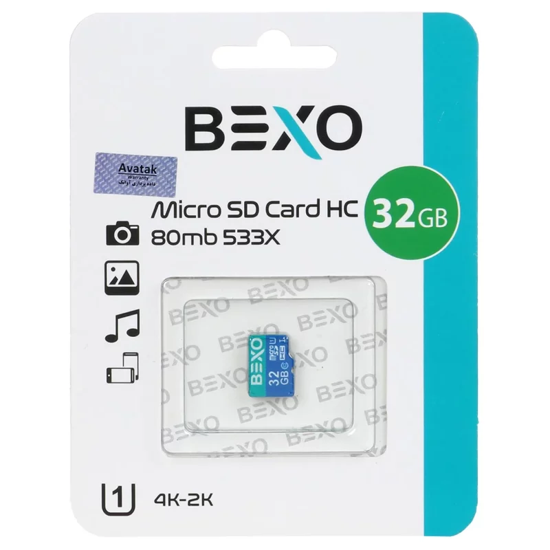 BEXO Extra 533X microSDHC UHS-I U1 Class10-80MB/s-32GB(گارانتی داده پردازی آواتک) - تصویر 2
