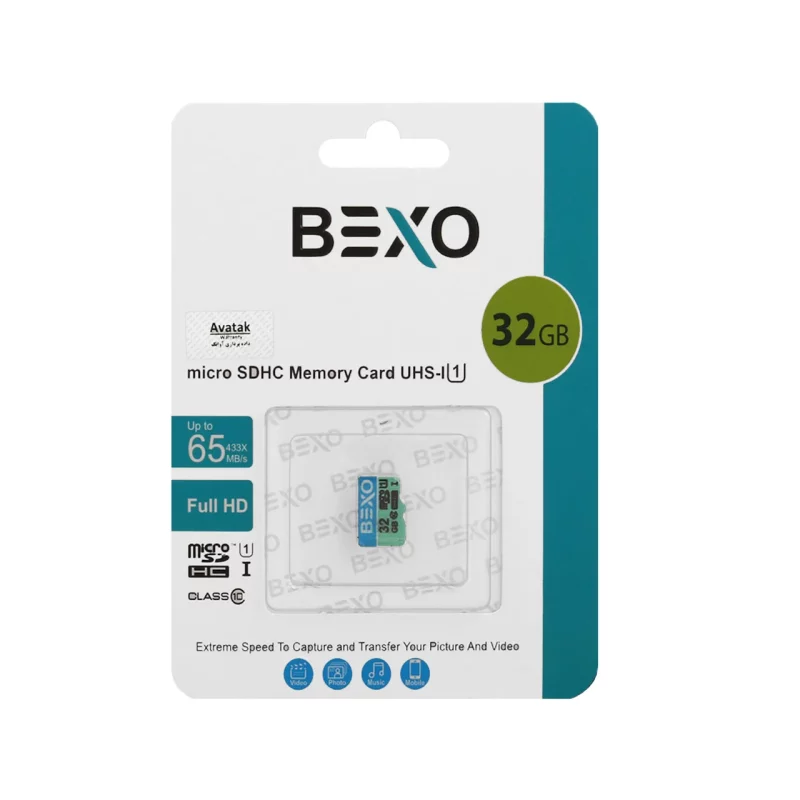 BEXO 433X microSDHC UHS-I U1 Class10-65MB/s-32GB(گارانتی داده پردازی آواتک) - تصویر 2
