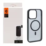 قاب اورجینال Magsafe Spigen با توری اسپیکر فلزی Apple iPhone 15 Pro Max - مشکی (پک دار)