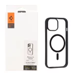 قاب اورجینال Magsafe Spigen با توری اسپیکر فلزی Apple iPhone 15 / iPhone 14 / iPhone 13 - شفاف مشکی (پک دار)