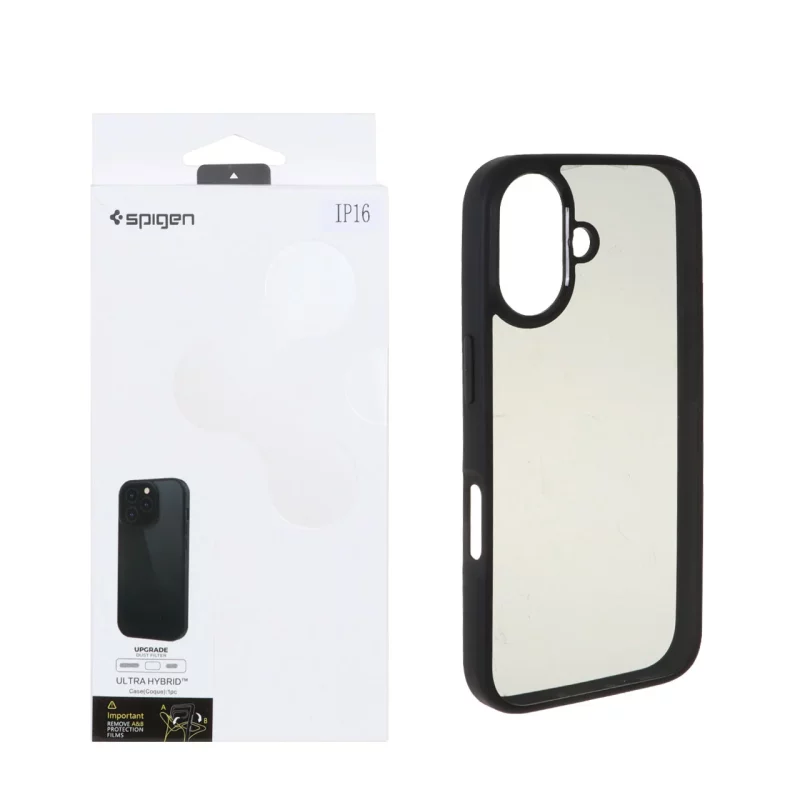 قاب اورجینال Spigen با توری اسپیکر فلزی Apple iPhone 16 - مشکی (پک دار) - تصویر 2