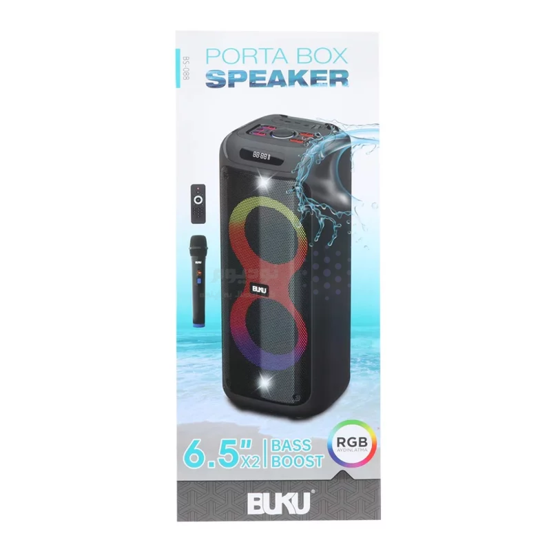 اسپیکر بی سیم BUKU مدل BS-088 - مشکی - MMS (گارانتی YA) - تصویر 10