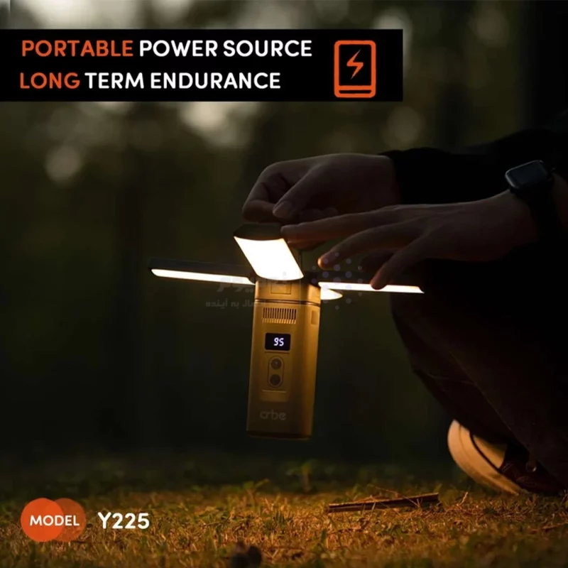 اسپیکر بی سیم و چراغ کمپینگ Crbe مدل Y225 - خاکی (گارانتی یکساله PMC) - تصویر 8