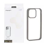 قاب اورجینال Spigen با توری اسپیکر فلزی Apple iPhone 15 Pro Max - طوسی (پک دار)