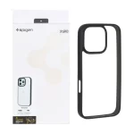 قاب اورجینال Spigen با توری اسپیکر فلزی Apple iPhone 16 Pro - شفاف مشکی (پک دار)