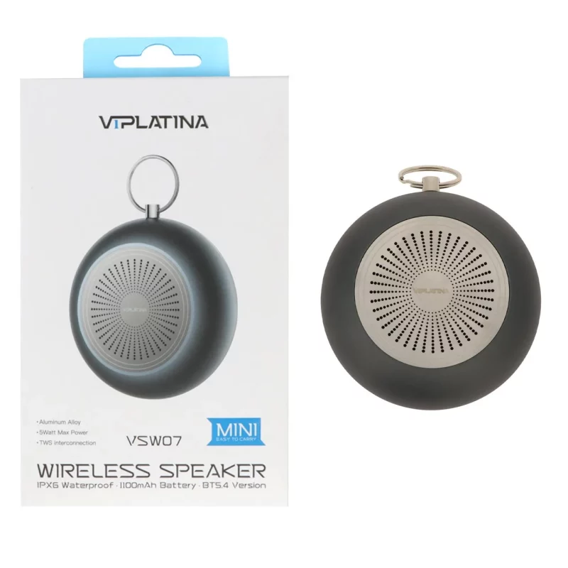 اسپیکر بی سیم 5وات VIPLATINA مدل VSW07 - مشکی (گارانتی 18 ماه تعویض نیکان همراه) - تصویر 2