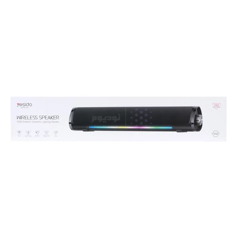 اسپیکر و ساندبار بلوتوثی 10 وات Yesido مدل YSW27 با نورپردازی RGB – رنگ مشکی (گارانتی 18 ماه تعویض نیکان همراه) - تصویر 8