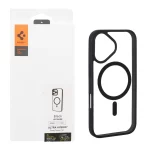 قاب اورجینال Magsafe Spigen با توری اسپیکر فلزی Apple iPhone 17 - شفاف مشکی (پک دار)