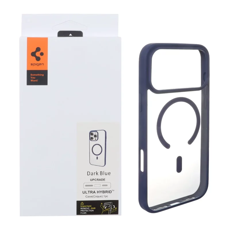 قاب اورجینال Magsafe Spigen با توری اسپیکر فلزی Apple iPhone 17 Pro Max - سرمه ای (پک دار) - تصویر 2
