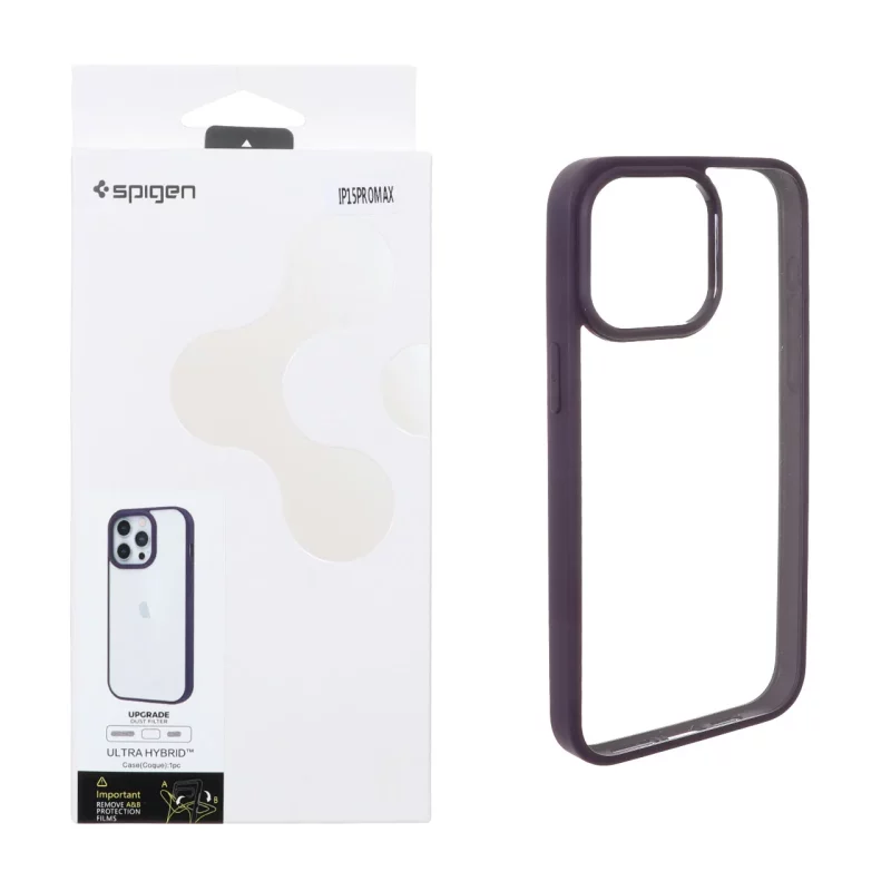 قاب اورجینال Spigen با توری اسپیکر فلزی Apple iPhone 15 Pro Max - بنفش (پک دار) - تصویر 2