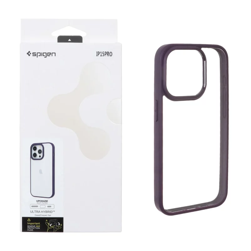 قاب اورجینال Spigen با توری اسپیکر فلزی Apple iPhone 15 Pro - بنفش (پک دار) - تصویر 2