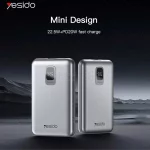 پاوربانک (PD و فست شارژ) Yesido 20W 10000mAh مدل YP46 - خاکستری (گارانتی 18 ماه تعویض نیکان همراه) - تصویر 3