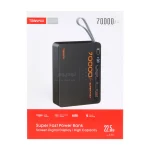 پاوربانک (فست شارژ) Tranyoo 22.5W 70000mAh مدل T-F17 - مشکی - تصویر 4