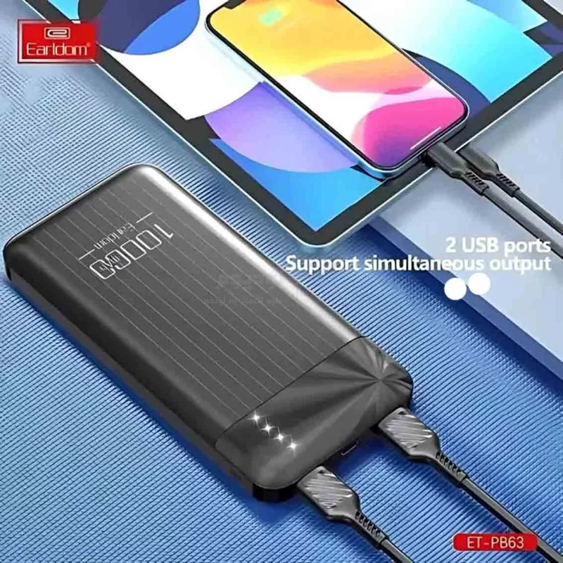 پاوربانک Earldom 10000mAh مدل ET-PB63 - مشکی - تصویر 7