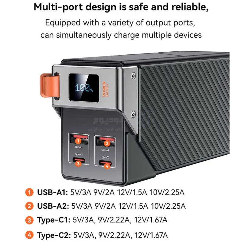 پاوربانک (PD و فست شارژ) Yesido 30000mAh مدل YP62 22.5W - خاکستری (گارانتی 18 ماه تعویض نیکان همراه) - تصویر 7