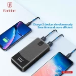 پاوربانک فست شارژ Earldom 20000mAh مدل ET-PB66 10W- مشکی - تصویر 7
