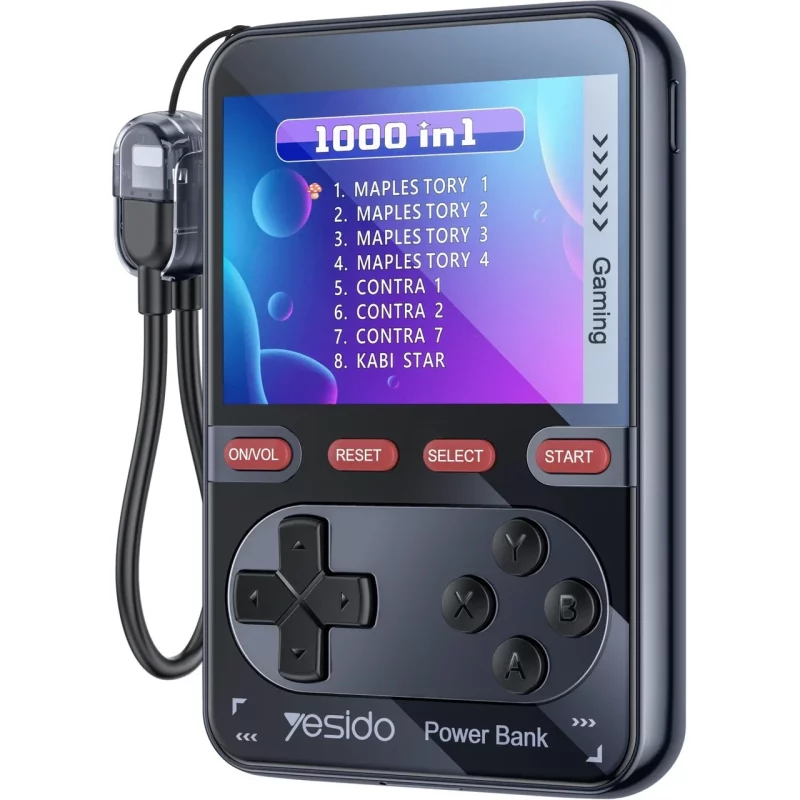 کنسول بازی و پاوربانک PD و فست شارژ Yesido 10000mAh مدل YP87 20W - مشکی (گارانتی 18 ماه تعویض نیکان همراه) - تصویر 2