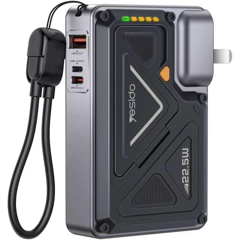 پاوربانک PD و فست شارژ Yesido 10000mAh مدل YP89 20W - خاکستری (گارانتی 18 ماه تعویض نیکان همراه) - تصویر 2