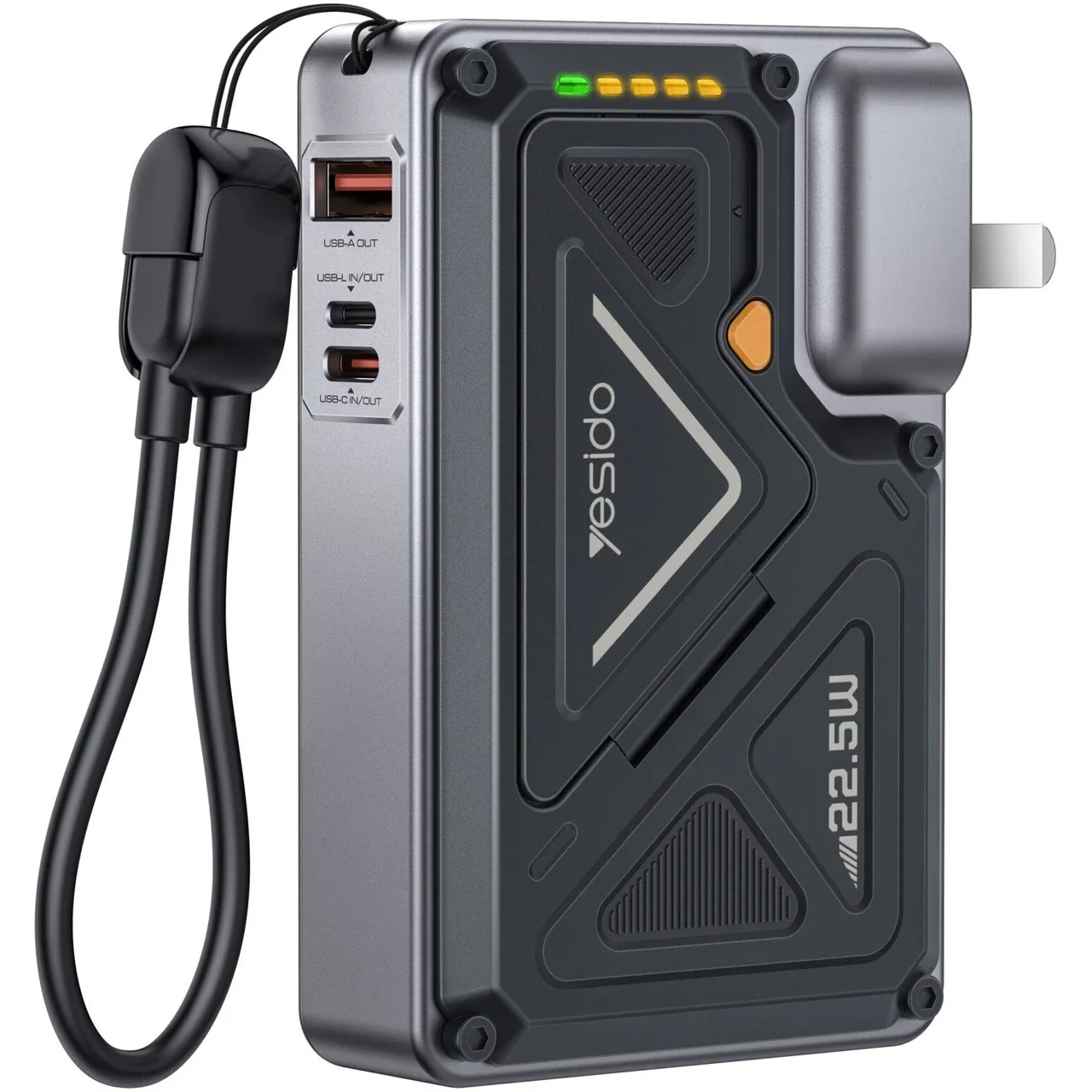 1584-1648216-1 پاوربانک PD و فست شارژ Yesido 10000mAh مدل YP89 20W - خاکستری (گارانتی 18 ماه تعویض نیکان همراه) - تصویر 1