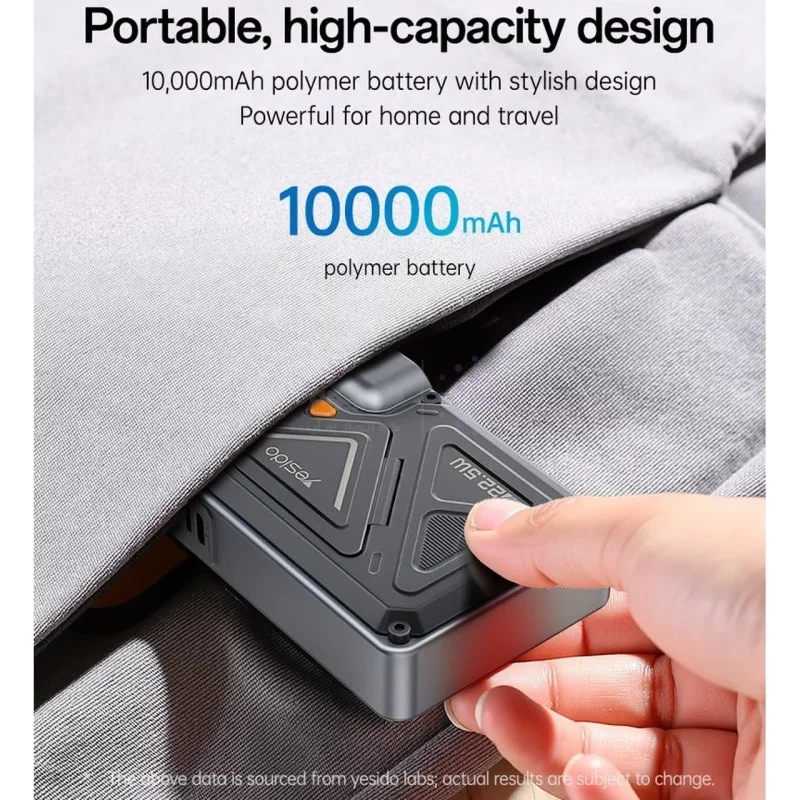 پاوربانک PD و فست شارژ Yesido 10000mAh مدل YP89 20W - خاکستری (گارانتی 18 ماه تعویض نیکان همراه) - تصویر 5
