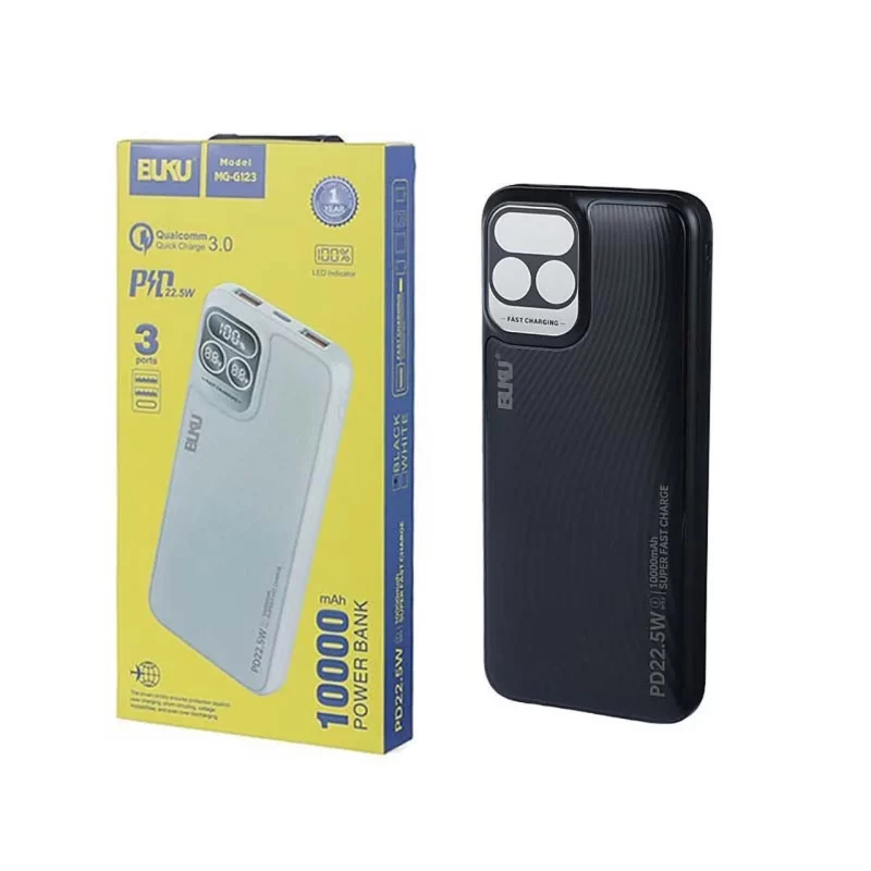 پاوربانک (PD و فست شارژ) BUKU 10000mAh مدل MG-G123 22.5W - مشکی - MMS (گارانتی شش ماهه YA) - تصویر 2