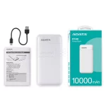 پاوربانک فست شارژ ADATA 10000mAh مدل C100 - سفید (گارانتی آونگ) - تصویر 3