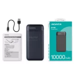 پاوربانک فست شارژ ADATA 10000mAh مدل C100 - مشکی (گارانتی آونگ) - تصویر 5