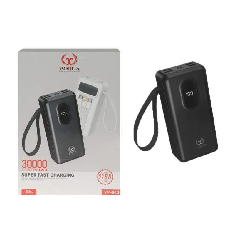 پاوربانک فست شارژ Yoshita 30000mAh مدل YP-040 22.5W - مشکی - MMS (گارانتی 6 ماهه YA) - تصویر 2