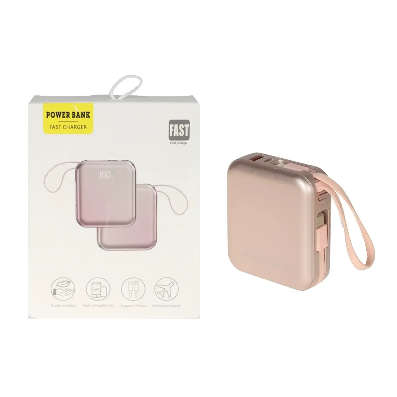 1584-2264126-1 پاوربانک فست شارژ FirstYou 10000mAh مدل OM03 - صورتی - MMS (گارانتی شش ماهه YA) - تصویر 1