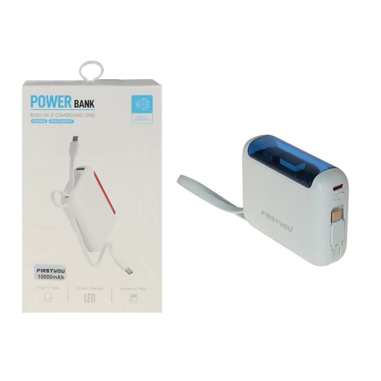 1584-2264130-1 پاوربانک فست شارژ FirstYou 10000mAh مدل OM04 - آبی - MMS (گارانتی شش ماهه YA) - تصویر 1