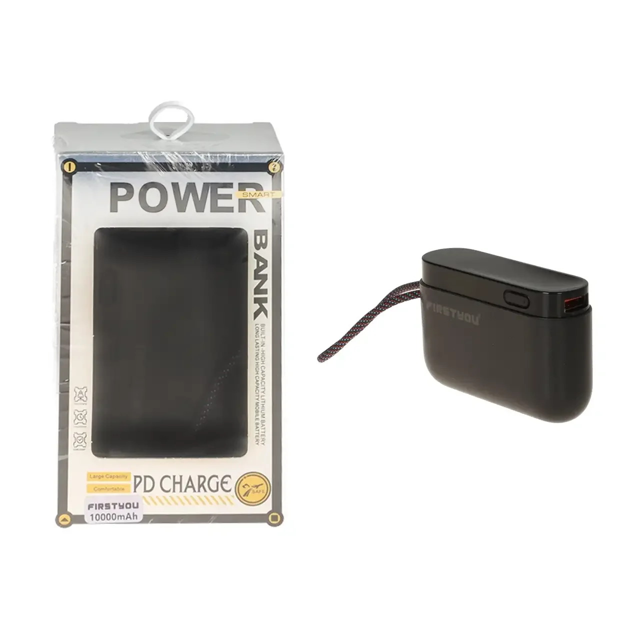 1584-2264136-1 پاوربانک PD و فست شارژ FirstYou 10000mAh مدل OM01 - مشکی - MMS (گارانتی شش ماهه YA) - تصویر 1