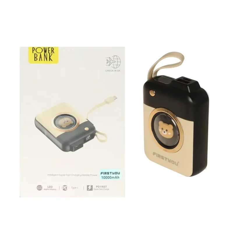 پاوربانک PD و فست شارژ FirstYou 10000mAh مدل OM02 - مشکی - MMS (گارانتی شش ماهه YA) - تصویر 2