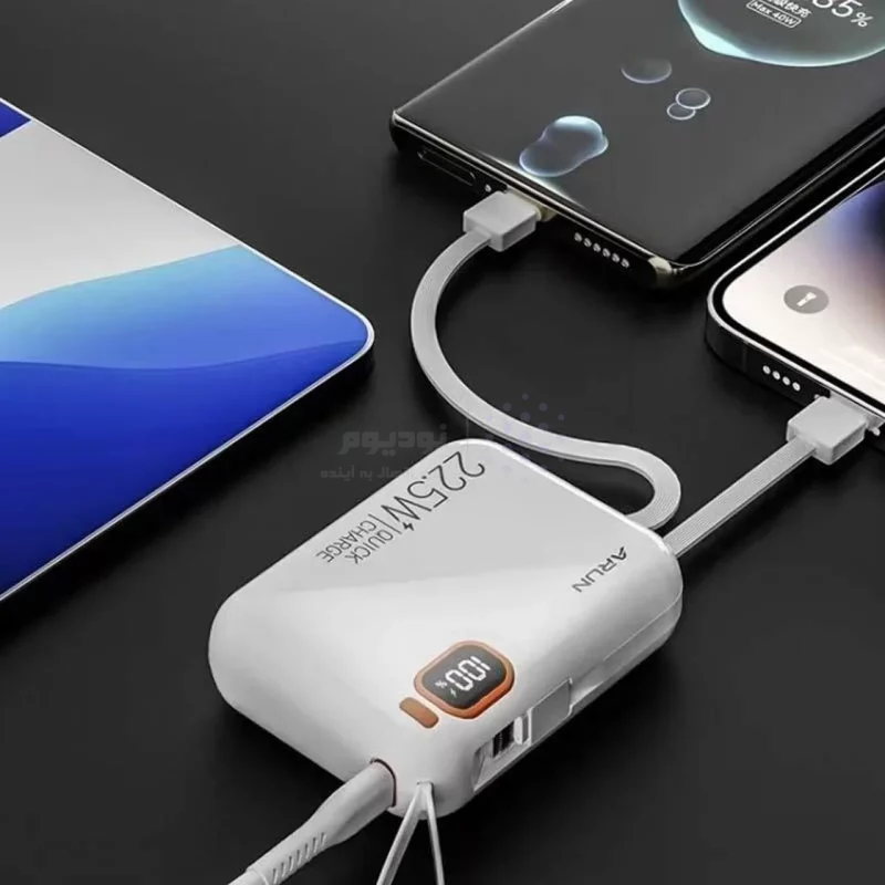 پاوربانک فست شارژ Arun 10000mAh مدل DX03 22.5W - سبز پاستیلی (گارانتی IPM) - تصویر 8