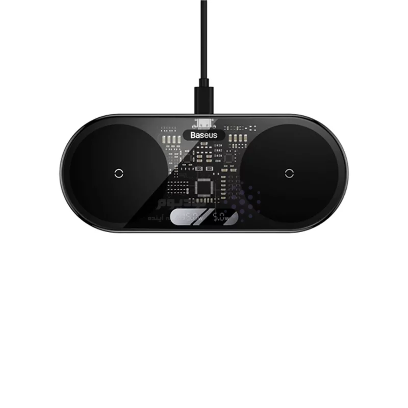 شارژر وایرلس Baseus مدل Digital LED Display 2-in-1 - مشکی (گارانتی آونگ) - تصویر 4