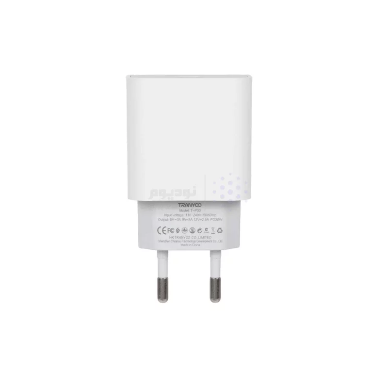 شارژر دیواری فست تک پورت TRANYOO مدل T-P30 30W - سفید - تصویر 3