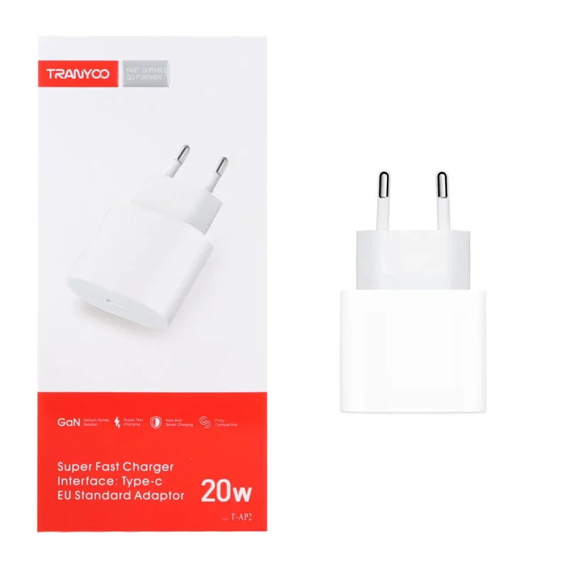 شارژر دیواری 20W فست و PD تک پورت TRANYOO مدل T-AP2 - سفید - تصویر 2