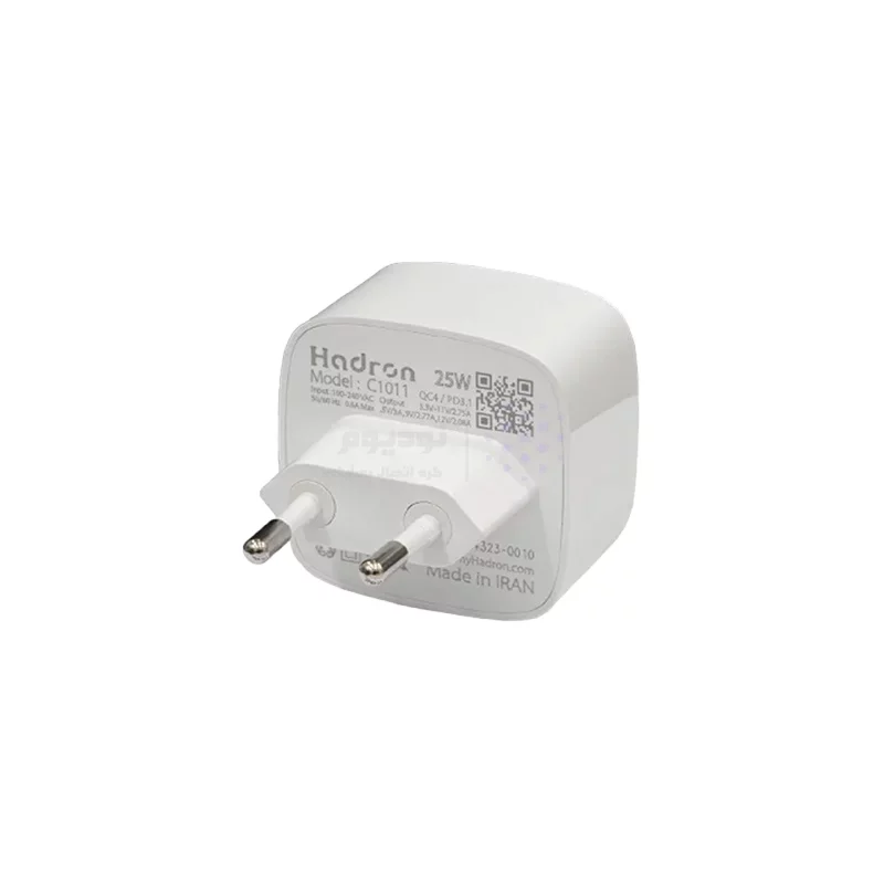 شارژر دیواری فست و PD تک پورت Hadron مدل C1011 25W - سفید - تصویر 4