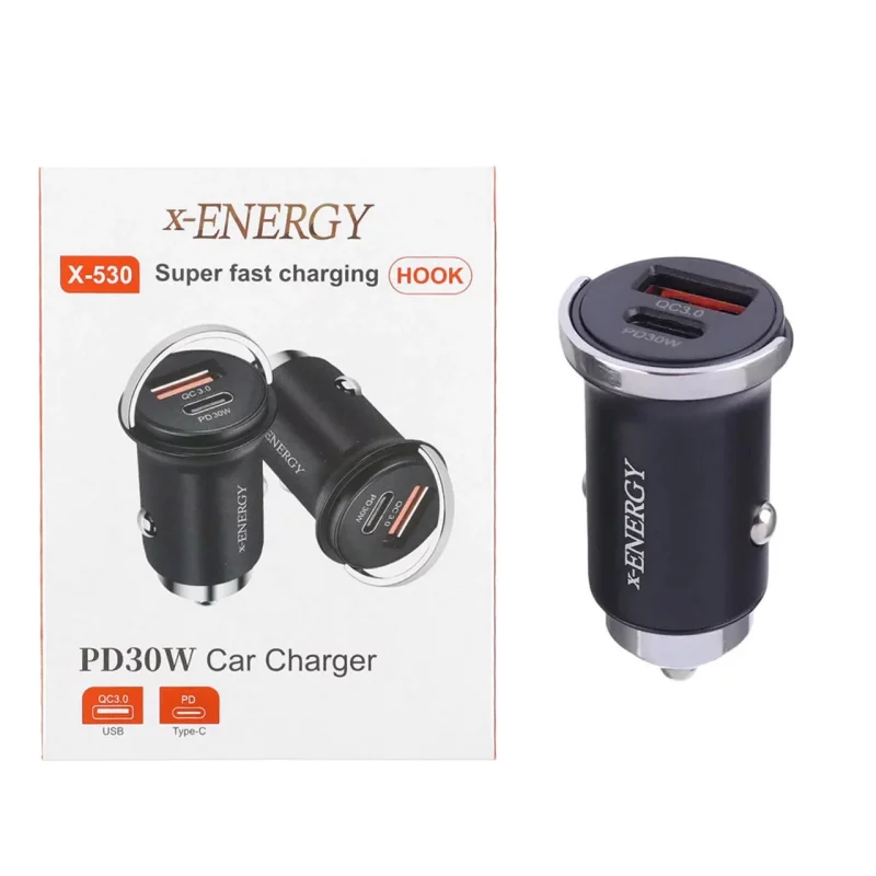 شارژر فندکی فست و PD دو پورت X-Energy مدل X-530 30W - مشکی (گارانتی IPM) - تصویر 2