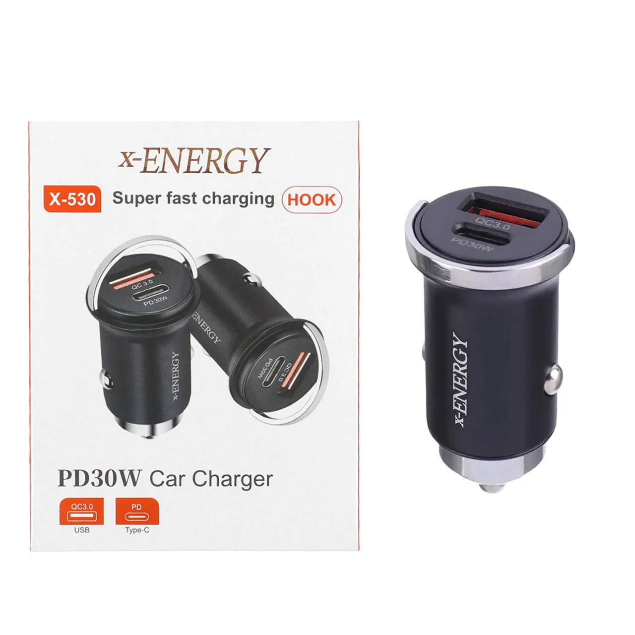 1585-1401784-1 شارژر فندکی فست و PD دو پورت X-Energy مدل X-530 30W - مشکی (گارانتی IPM) - تصویر 1