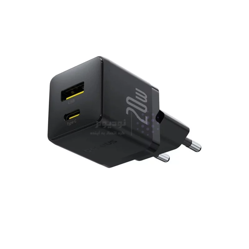 شارژ دیواری فست و PD دو پورت Baseus مدل Palm 20W - مشکی (گارانتی آونگ) - تصویر 3