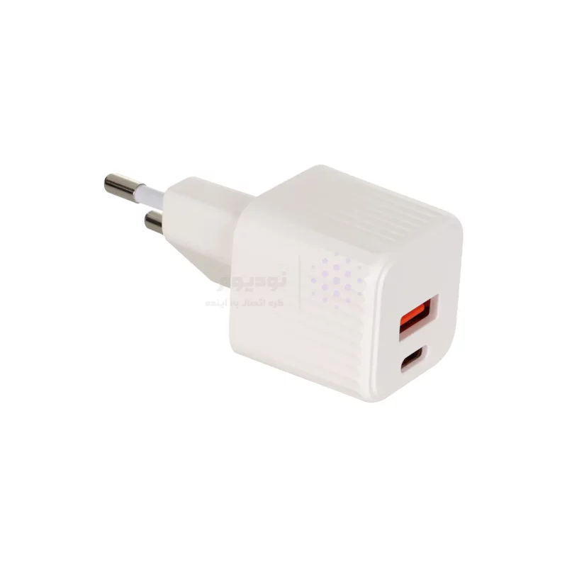 شارژر دیواری فست و PD دو پورت Hatron مدل HWC260GM 20W - سفید - تصویر 4
