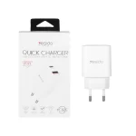 شارژر دیواری PD و فست دو پورت Yesido مدل YC02E 20W - سفید (گارانتی 18 ماه تعویض نیکان همراه)