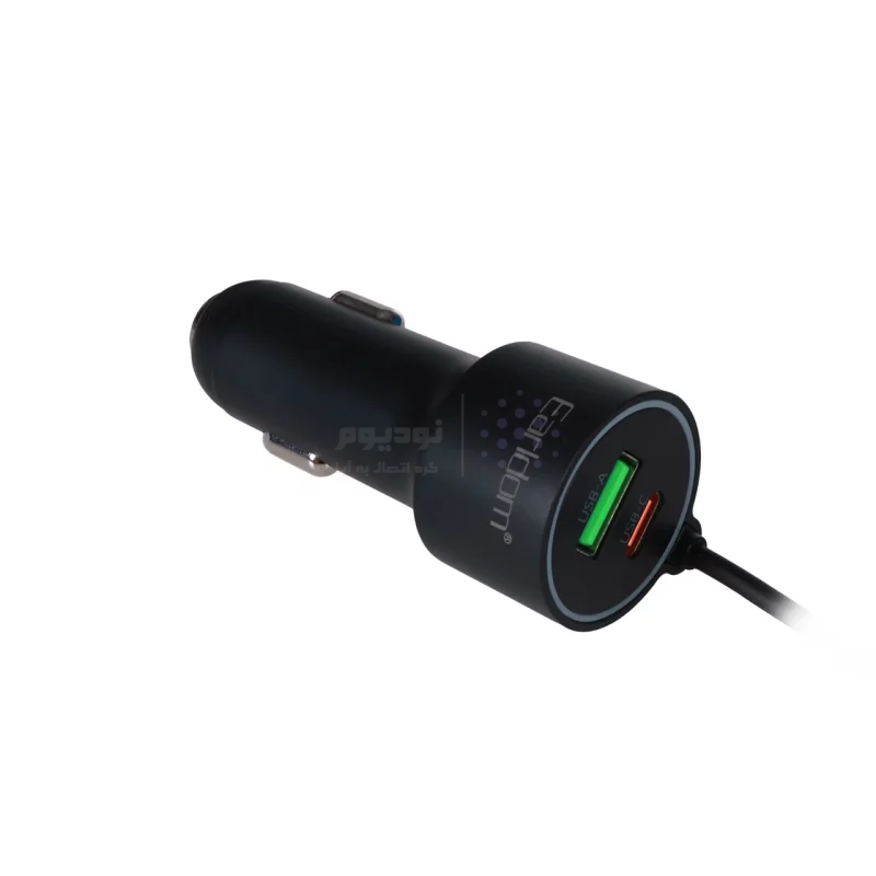 شارژر فندکی PD و فست دو پورت Earldom مدل CC44 83W - مشکی(کابل رابط متصل Type-c) - تصویر 5