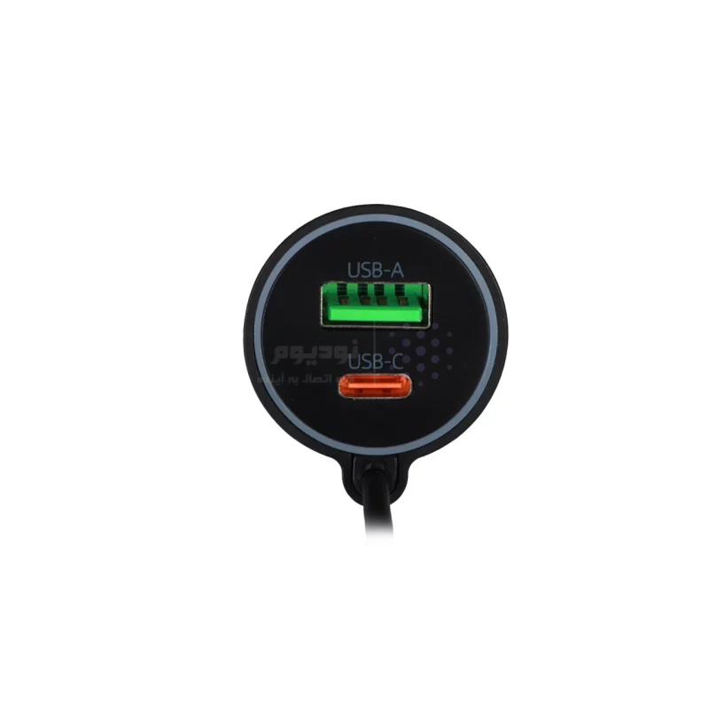 شارژر فندکی PD و فست دو پورت Earldom مدل CC44 83W - مشکی(کابل رابط متصل Type-c) - تصویر 6