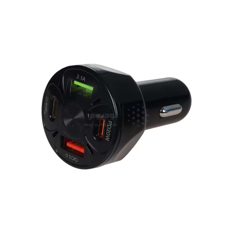 شارژر فندکی فست و PD چهار پورت مدل CC123 38W - مشکی - BSA - تصویر 4