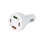 شارژر فندکی فست و PD چهار پورت مدل CC123 38W - سفید - BSA - تصویر 4