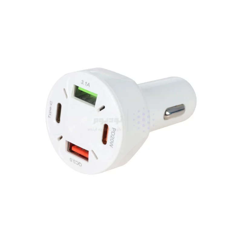 شارژر فندکی فست و PD چهار پورت مدل CC123 38W - سفید - BSA - تصویر 4