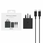 شارژر سه پین + کابل SAMSUNG 45W اصل T4511 ( فست و PD) مشکی - اصل چین (گارانتی 18 ماهه تعویض اچ دی سرویس )
