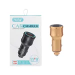 شارژر فندکی فست و PD دو پورت FAST مدل WKN-C803 55W - طلایی
