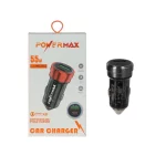 شارژر فندکی PD و فست دو پورت Power Max مدل PM-010 55W - مشکی